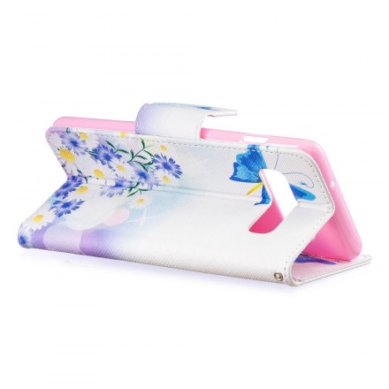 Samsung Galaxy S10 Case Painted Butterflies and Flowers