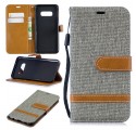 Samsung Galaxy S10 Lite Case Fabric and Leather Effect with Strap