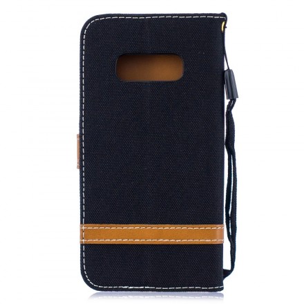 Samsung Galaxy S10 Lite Fabric and Leather Effect Case with Strap