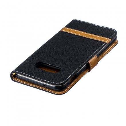 Samsung Galaxy S10 Lite Fabric and Leather Effect Case with Strap