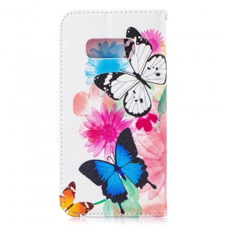 Samsung Galaxy S10 Lite Case Painted Butterflies and Flowers