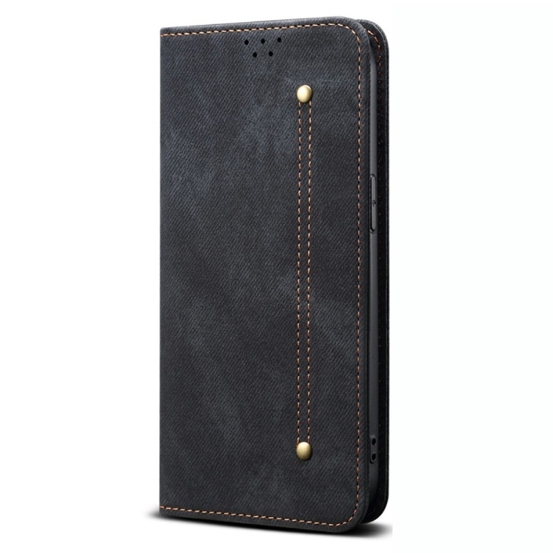 Flip Cover Motorola Edge 60 Stylus Tissu Jeans