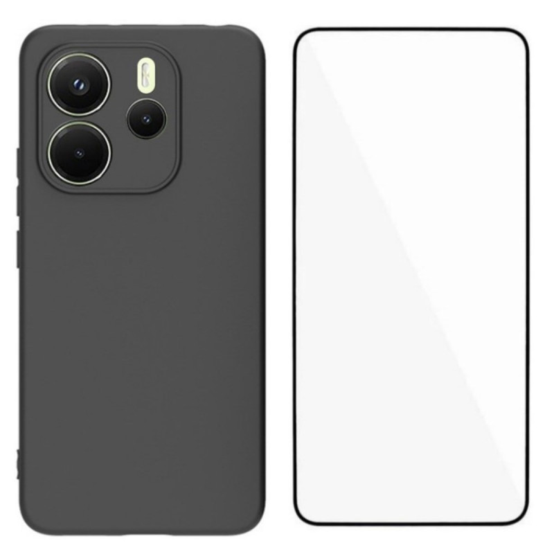 Coque Xiaomi Redmi Note 14 4G Silicone avec Protecteur Écran en Verre Trempé