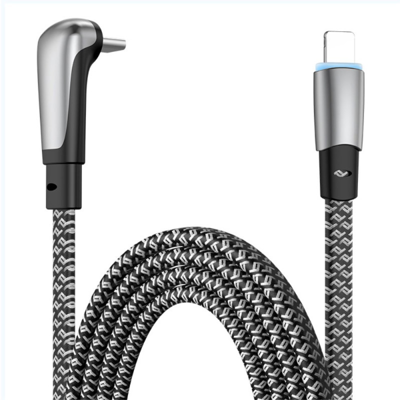 Type-C to Lightning 2m Angled Quick Charge Cable for iPhone iPad 2m