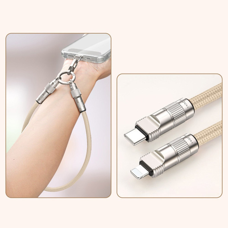 30cm Charging Cable with lanyard Type-C to L-port