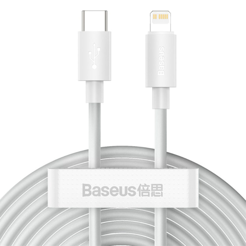 Type-C to iP Data Cable Kit [2 pieces] Simple Wisdom BASEUS (white) - 1.5m