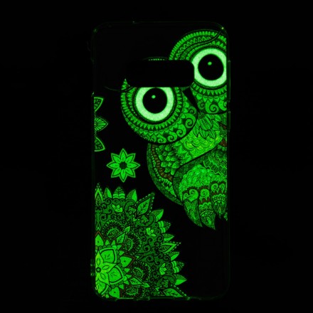 Samsung Galaxy S10 Lite Case Owl Mandala Fluorescent