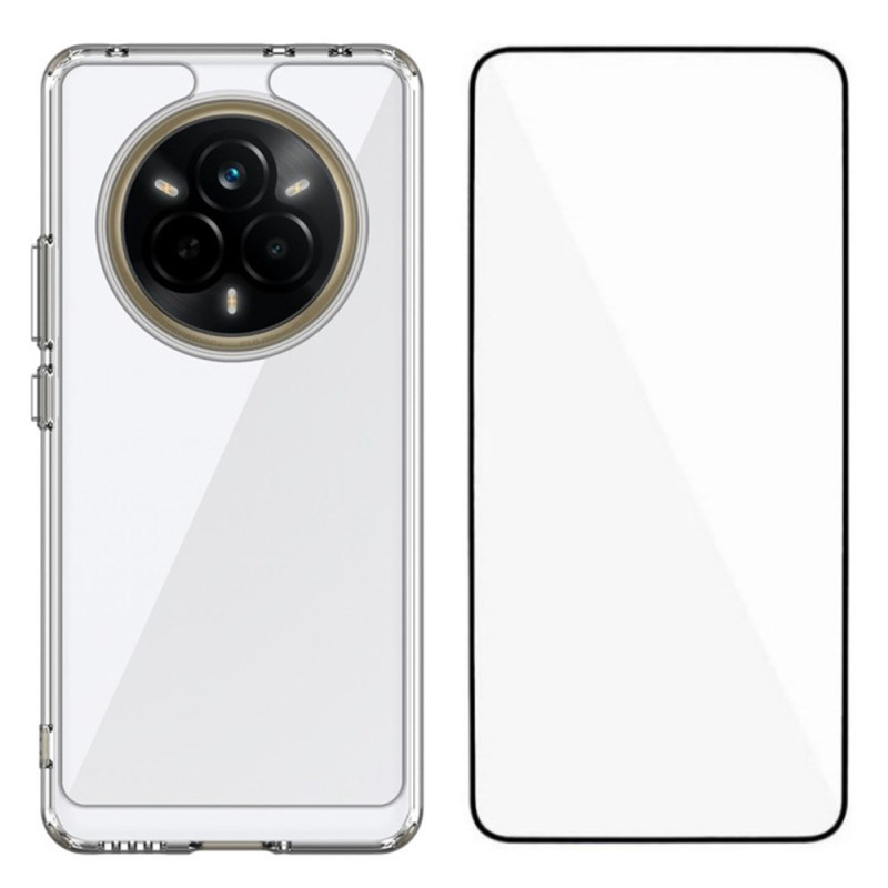 Realme 14 Pro 5G Transparent Case with Tempered Glass Screen Protector