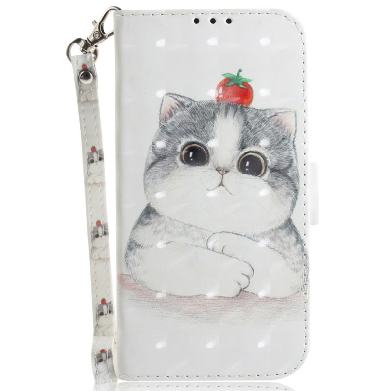Case Realme 14 5G Cat and Strawberry with Strap