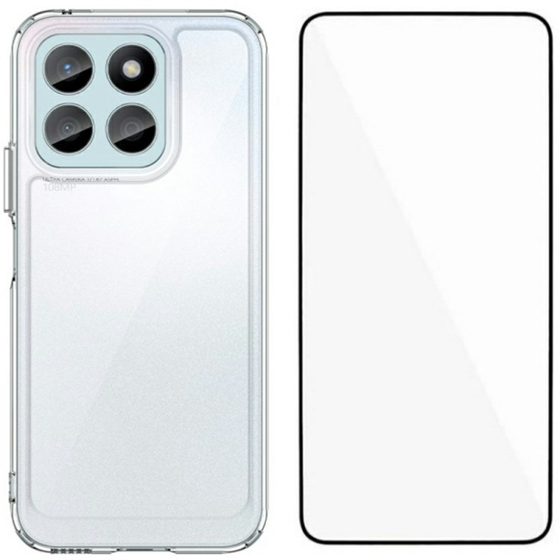 Honor X8b Transparent Case with Tempered Glass Screen Protector