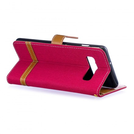 Samsung Galaxy S10 Plus Fabric and Leather Effect Case with Strap