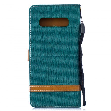 Samsung Galaxy S10 Plus Fabric and Leather Effect Case with Strap