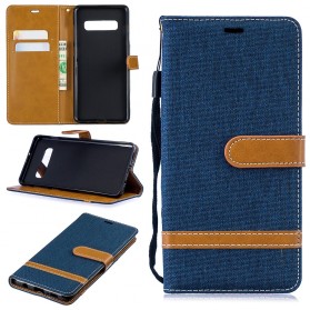Samsung Galaxy S10 Plus Fabric and Leather Effect Case with Strap