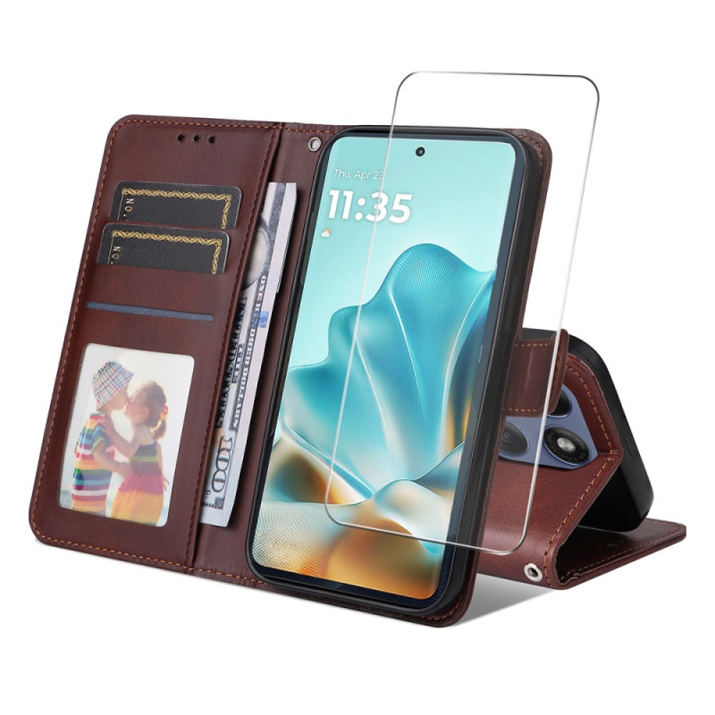 Motorola Edge 60 / 60 Fusion Wallet with Tempered Glass Screen Protector