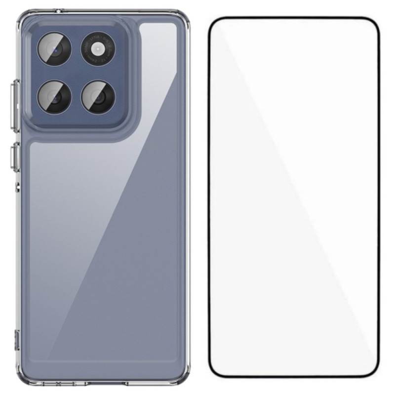 Motorola Edge 60 Fusion Clear Case with Tempered Glass Screen Protector