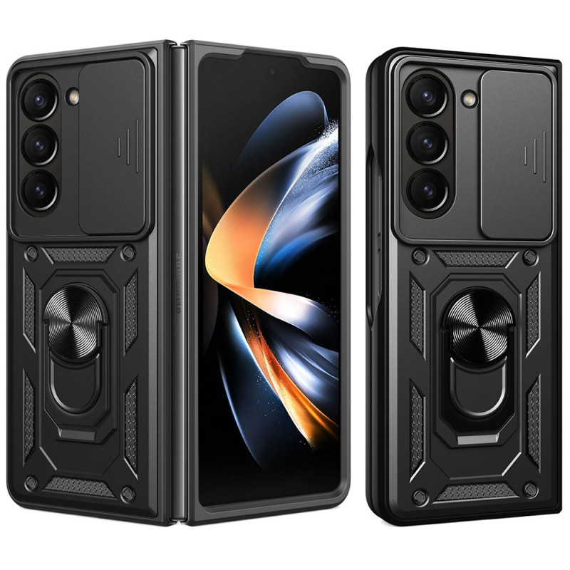 Samsung Galaxy Z Fold 7 Camera Casing with Sliding Cover and Support Ring