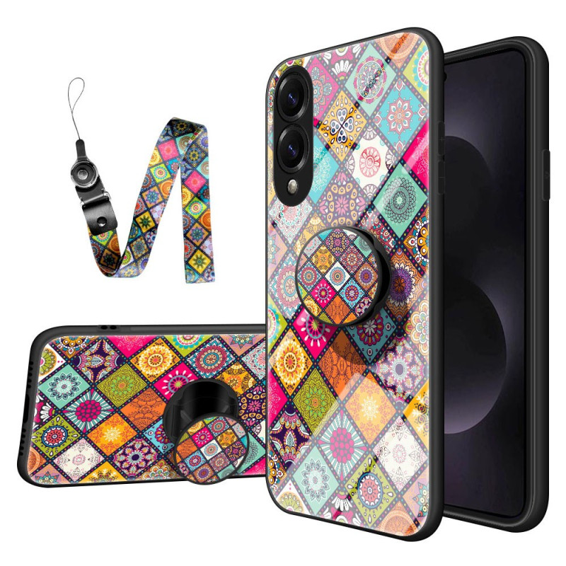 Samsung Galaxy S25 Edge Case Support and Strap Patchwork pattern