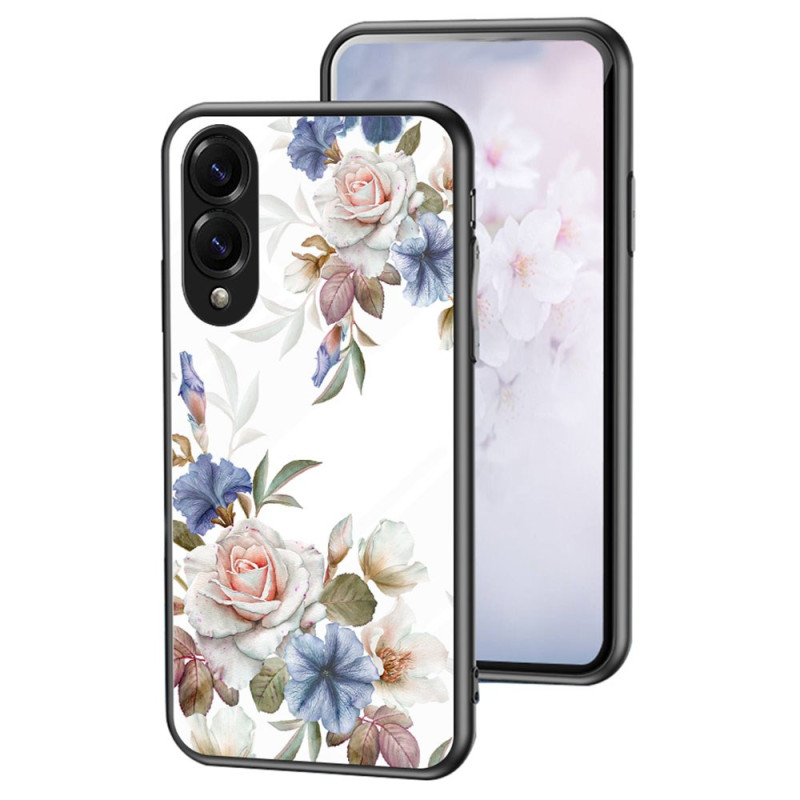 Samsung Galaxy S25 Edge Cover Tempered Glass Floral Pattern