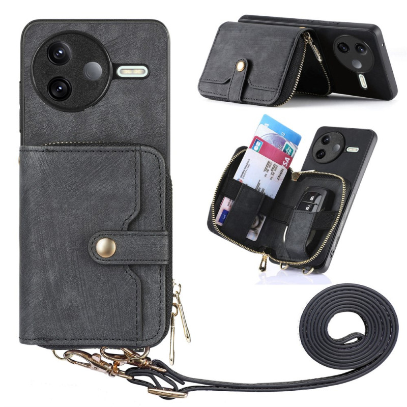 Case Poco F7 Pro 5G Wallet and Shoulder strap