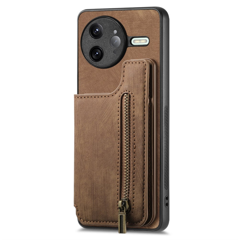 Suede-effect Poco F7 Ultra 5G Case with Zipped Card Holder
