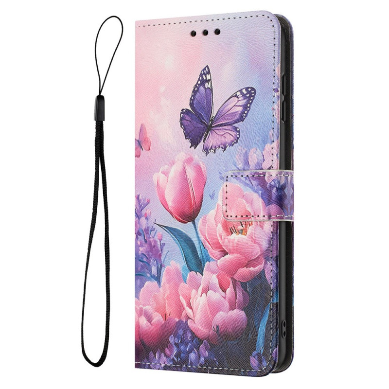 Housse Realme 14 5G / 14T 5G Fleurs Roses et Papillons