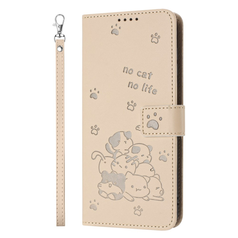 Cover Realme 14 5G / 14T 5G Pile of Cats with Lanyard