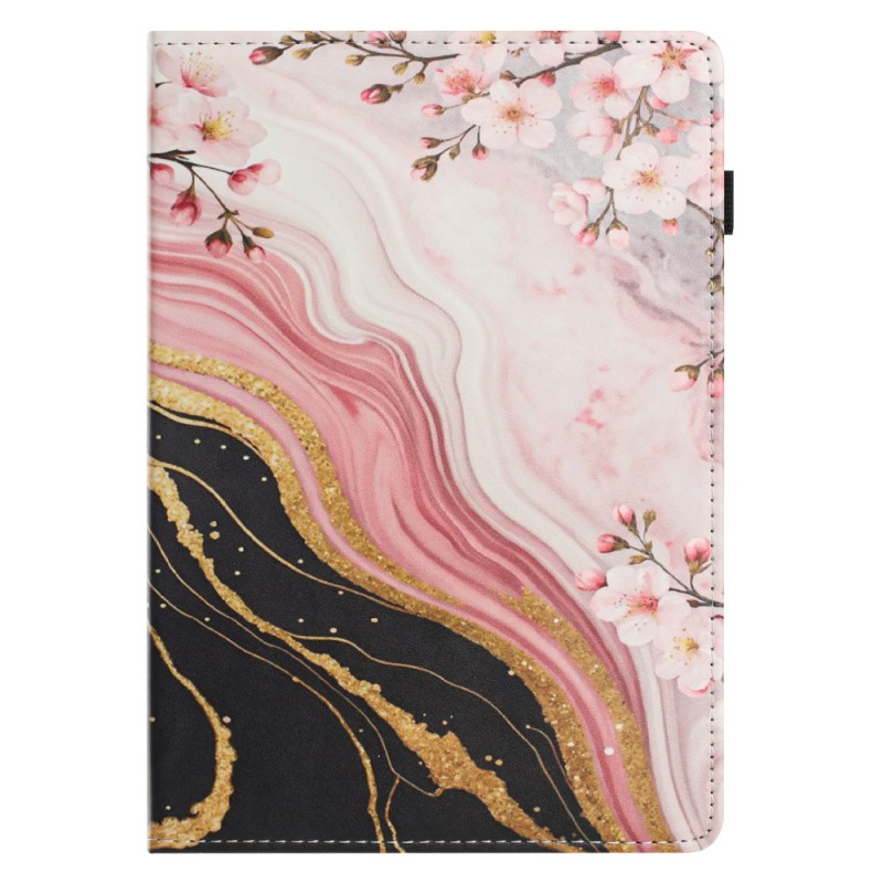 Samsung Galaxy Tab S10 FE / S9 / S9 FE Case Marble Floral Pattern