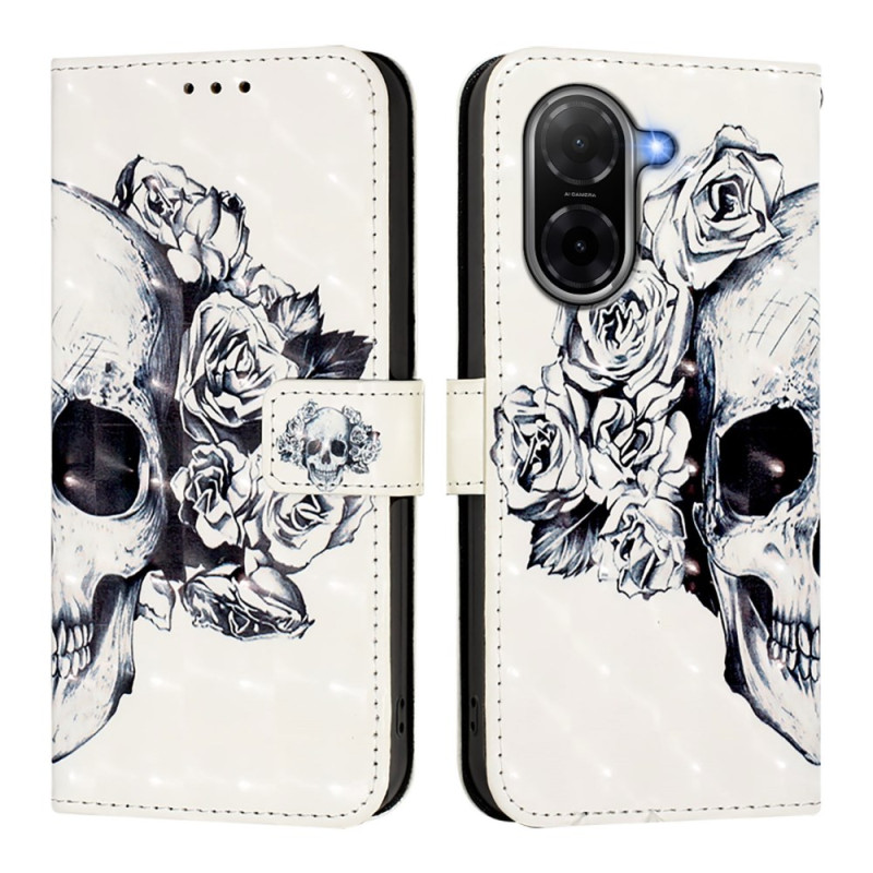 Poco C71 floral skull cover