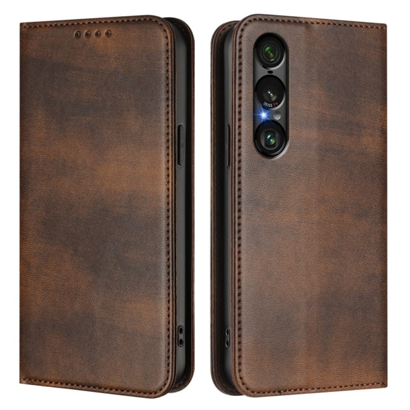 Flip Cover Sony Xperia 1 VII RFID Protection Retro Design