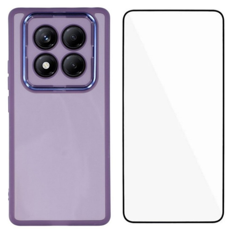 Xiaomi Redmi Note 14 Pro 4G Coloured Case with Tempered Glass Protector