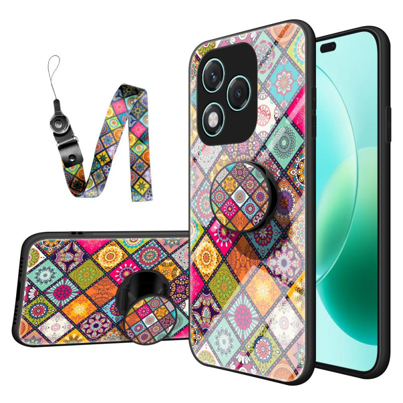 Honor 400 Lite Lanyard and Support Case Patchwork Design