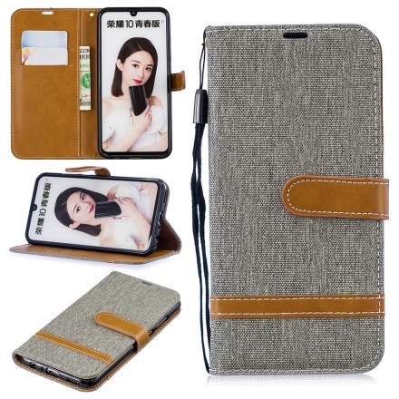Honor 10 Lite / Huawei P Smart 2019 Fabric and Leather Effect Strap Case