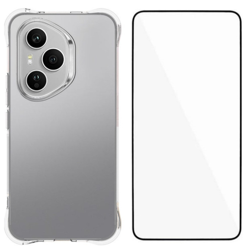 WHonor 400 Pro Transparent Case with Tempered Glass Screen Protector