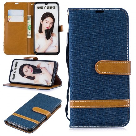 Honor 10 Lite / Huawei P Smart 2019 Fabric and Leather Effect Strap Case