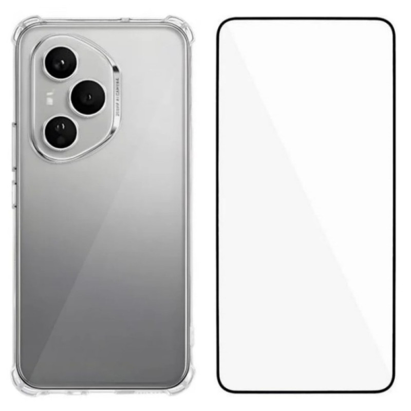 Honor 400 Pro Transparent Case with Tempered Glass Film WANLONFENG