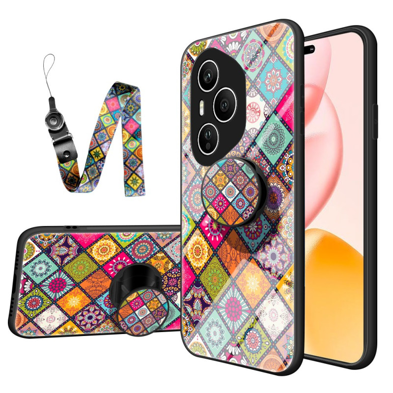 Honor 400 Pro Case Tempered Glass Patchwork Support and Strap
