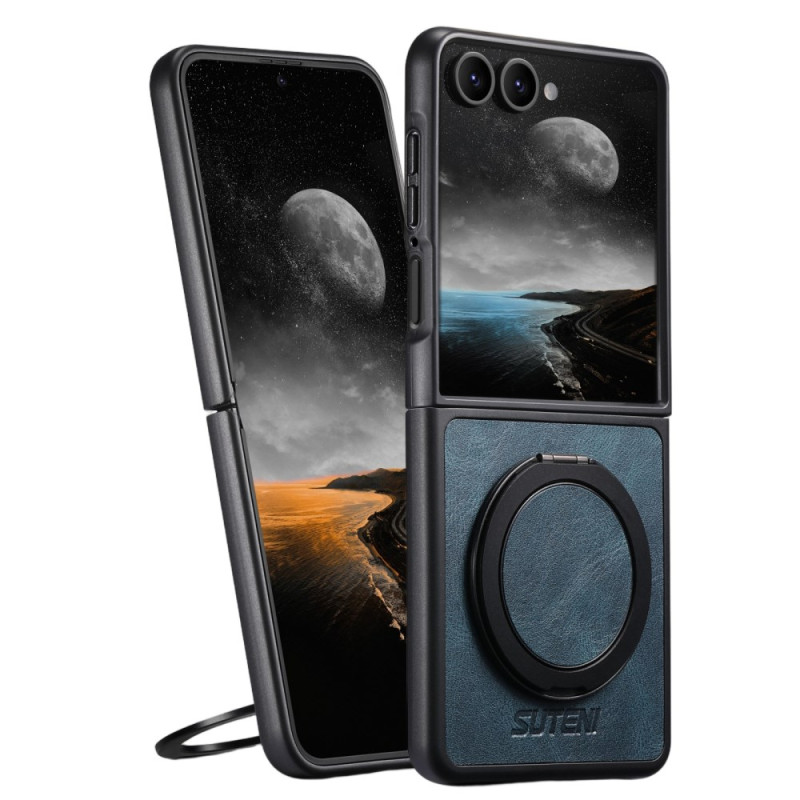 Samsung Galaxy Z Flip 7 Compatible Case MagSafe Leather Effect Ring-Support SUTENI