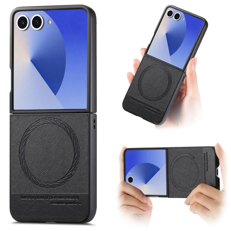 Case Samsung Galaxy Z Flip 7 Compatible MagSafe Leather Texture Jeans