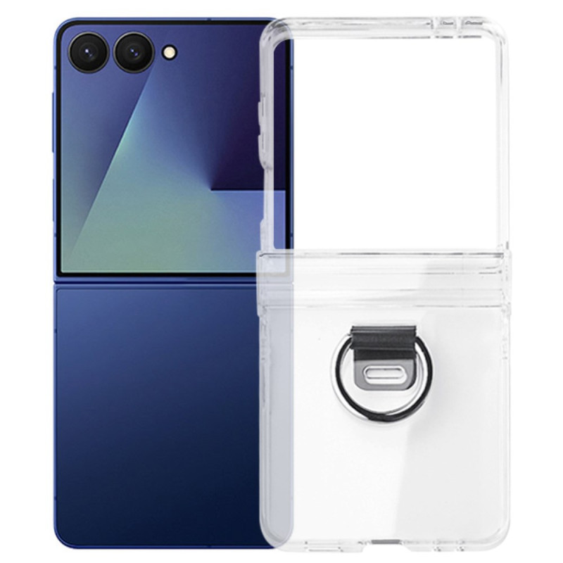 Samsung Galaxy Z Flip 7 Transparent Case with Support Ring