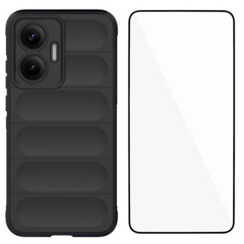 Poco F7 Non-Slip Case with Tempered Glass Screen Protector
