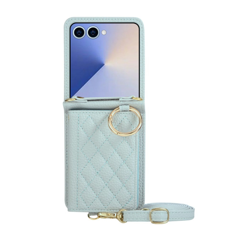 Case Samsung Galaxy Z Flip 7 Padded Wallet with Shoulder Strap