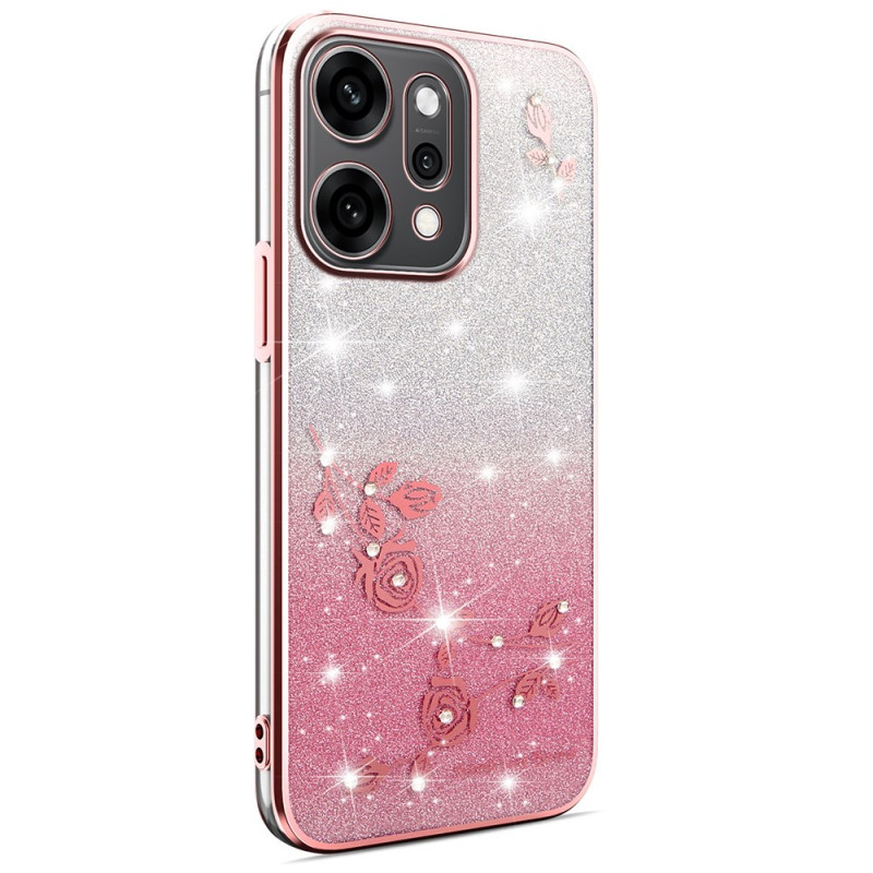 Oppo Reno 14 5G Case Flowers and Rhinestones