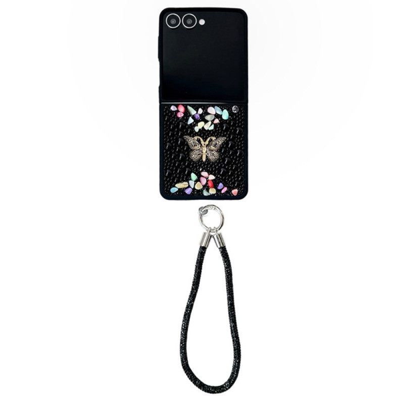 Samsung Galaxy Z Flip 7 Case Glitter and Strap Design