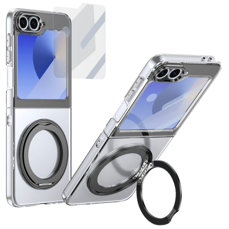 Samsung Galaxy Z Flip 7 FE / Z Flip 6 Case Magnetic Support and HD Screen Protector Film