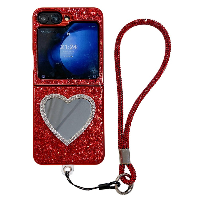 Samsung Galaxy Z Flip 7 FE / Z Flip 6 Mirror and Lanyard Case