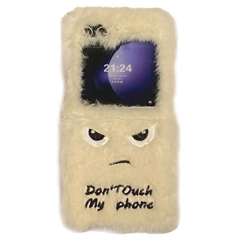 Samsung Galaxy Z Flip 7 FE / Z Flip 6 Plush Case Don't Touch My Phone