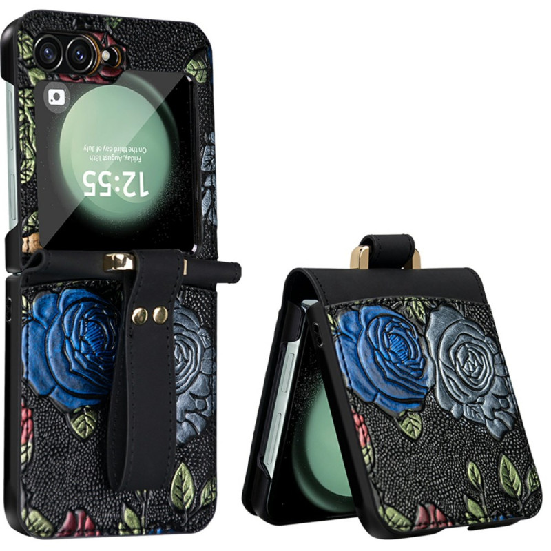 Samsung Galaxy Z Flip 7 FE Case / Z Flip 6 Shoulder Strap Floral Design