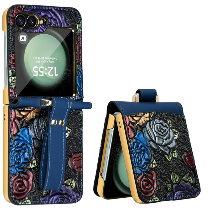 Samsung Galaxy Z Flip 7 FE Case / Z Flip 6 Shoulder Strap Floral Design