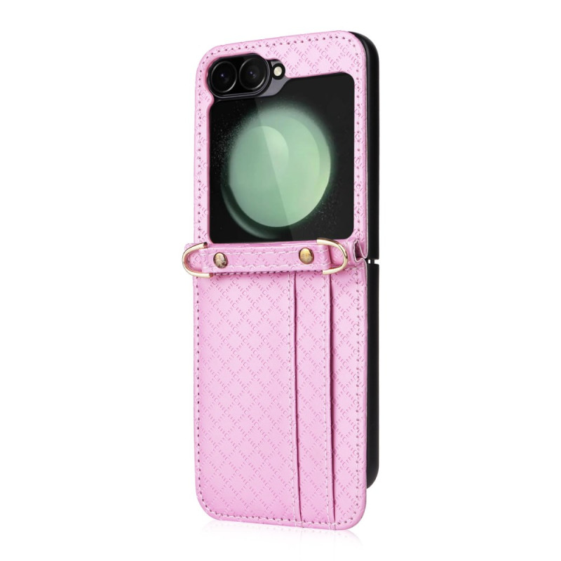 Case Samsung Galaxy Z Flip 7 FE / Z Flip 6 Losanges Pattern with Shoulder Strap