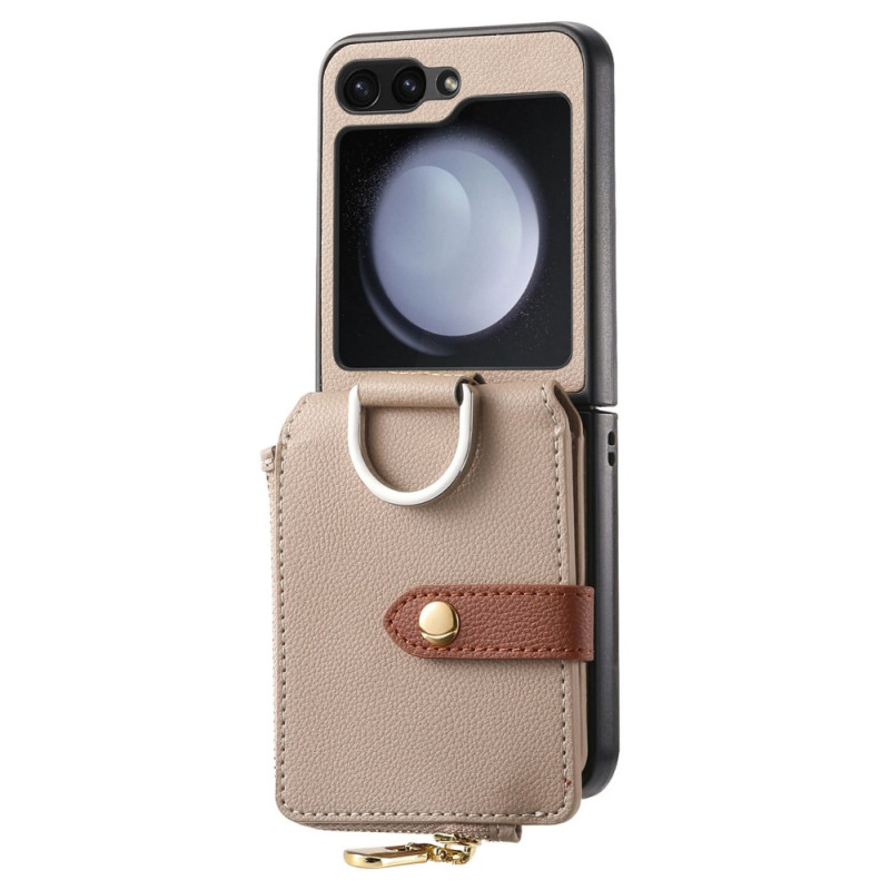 Samsung Galaxy Z Flip 7 FE / Z Flip 6 Case Zipped Pocket and Support Ring